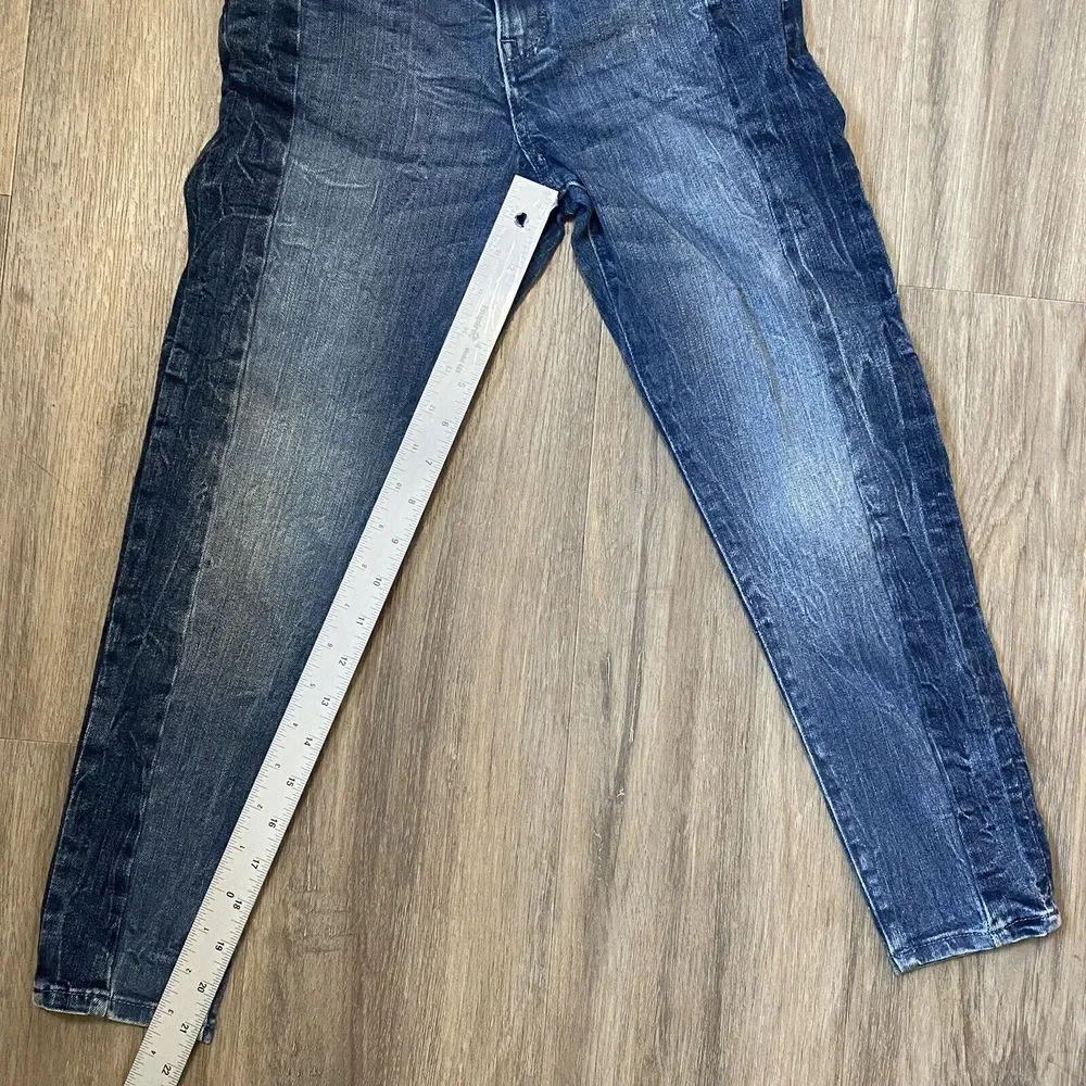 Gymboree Cropped Skinny Adjustable Waist Two-Tone Wash Blue Jeans Kids Girls‎ 10